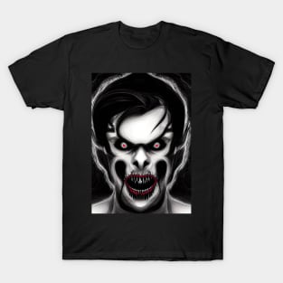 EVIL AND CREEPY RED EYED SPOOKY HALLOWEEN VAMPIRE T-Shirt